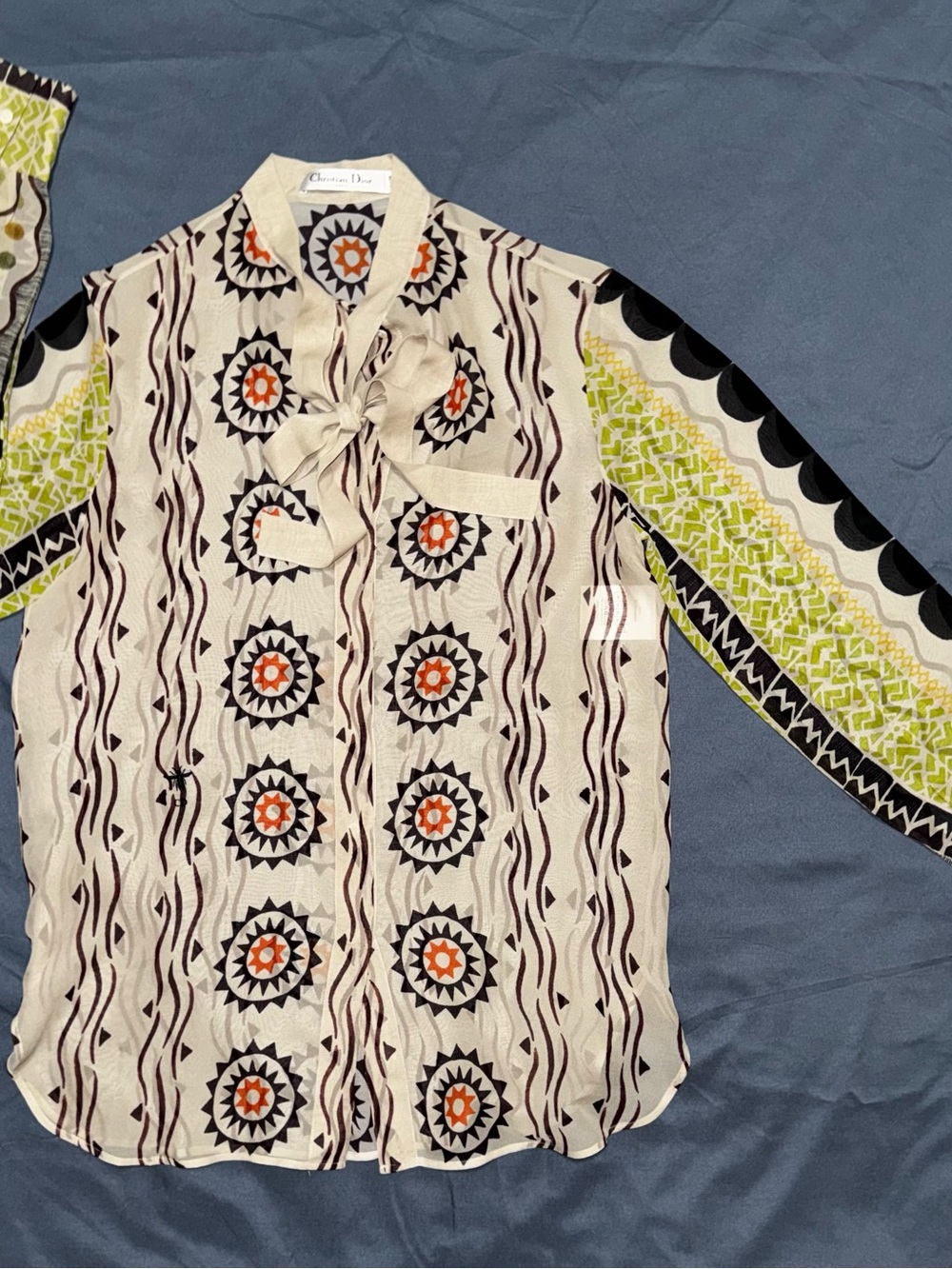 Dior Beige Patterned Long-Sleeve Woman’s Shirt